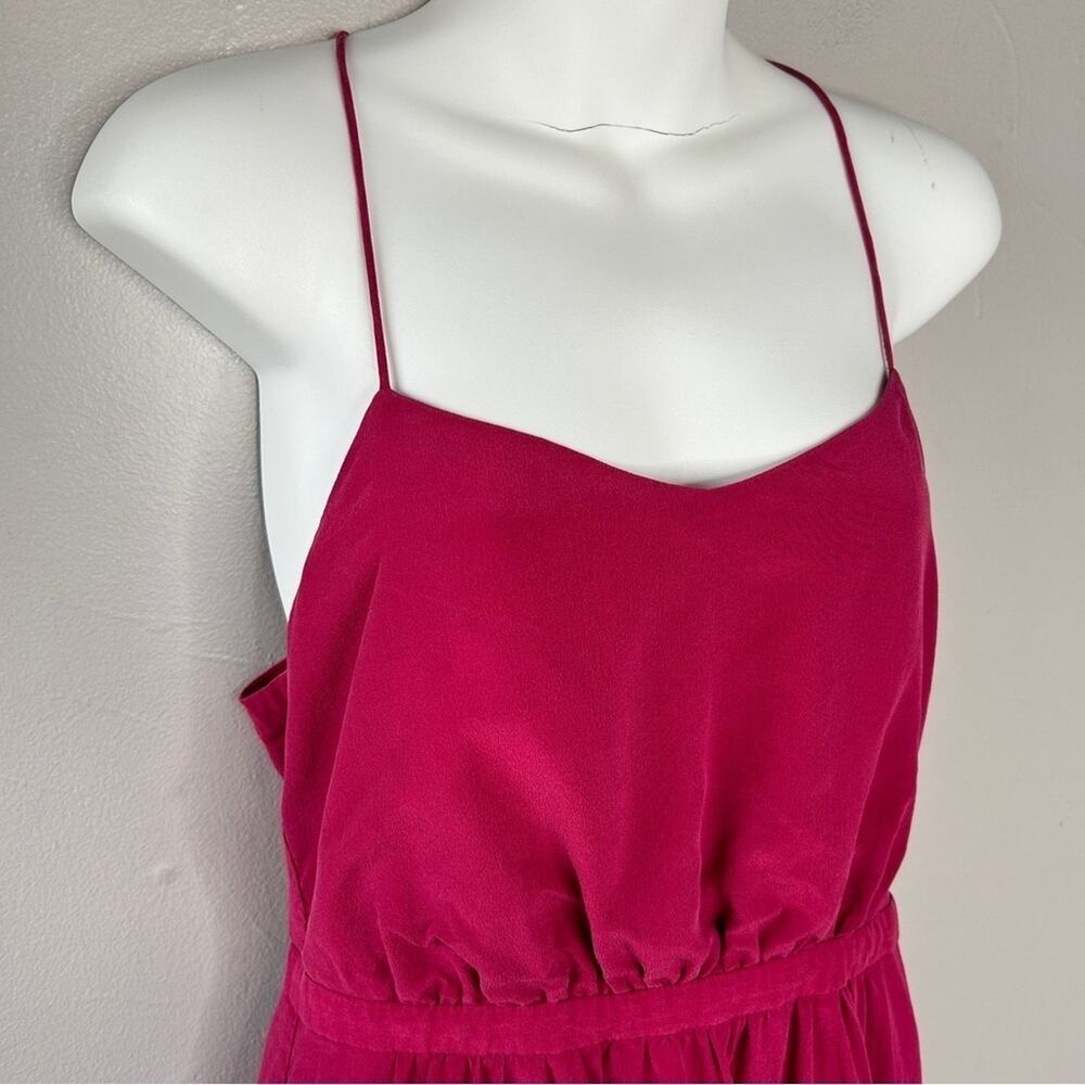 MADEWELL Silk Mini Dress Womens 4 Pink Boho Summer Casual Everyday Feminine Chic - Picture 3 of 8